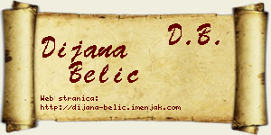 Dijana Belić vizit kartica